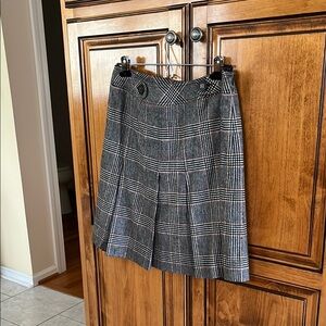 Etcetera Black/white/pumpkin Plaid pleated Skirt!